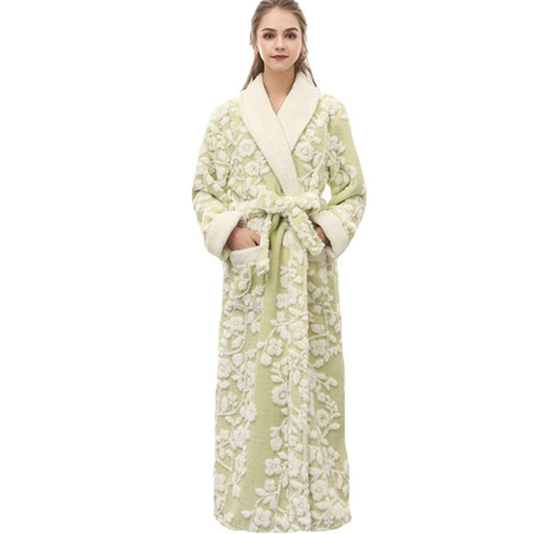 CEARPION Lovers Robe Women Winter Flannel Bathrobe Thicken Warm Kimono Bath Gown Sleepwar Night Wear Plus Size 3XL Nightgown