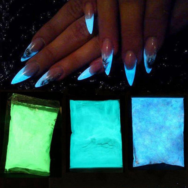 50g/Bag Glitter Powder Nail Art Phosphor Pigment Luminous Shining Nightclub  Decorations Nail Fluorescent Dust Glow In Dark Tr85
